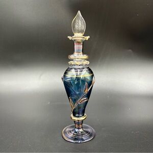 Vintage Iridescent Art Glass Perfume Bottle Stopper Gold Aventurine